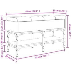 Vidaxl Lavice s botníkem kouřový dub 82 x 32 x 45 cm kompozitní dřevo