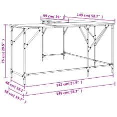 Greatstore Psací stůl hnědý dub 149 x 149 x 75 cm kompozitní dřevo