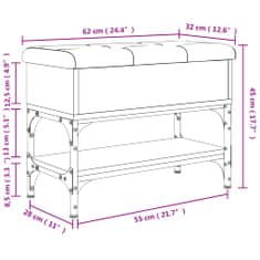 Petromila Lavice s botníkem hnědý dub 62 x 32 x 45 cm kompozitní dřevo