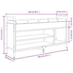 Vidaxl Lavice s botníkem hnědý dub 105,5x32x57,5 cm kompozitní dřevo