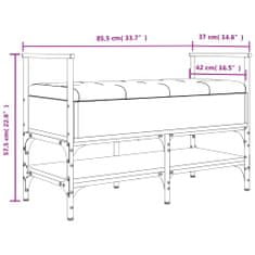 Vidaxl Lavice s botníkem kouřový dub 85,5x42x57,5 cm kompozitní dřevo