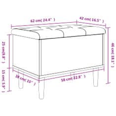 Greatstore Úložná lavice hnědý dub 62 x 42 x 46 cm kompozitní dřevo