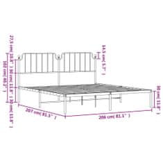 Vidaxl Kovový rám postele s čelem bílý 200 x 200 cm