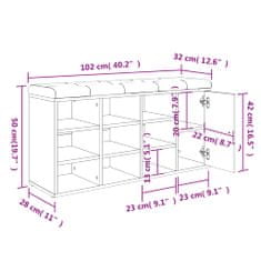 Vidaxl Lavice s botníkem dub sonoma 102 x 32 x 50 cm kompozitní dřevo