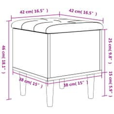 Greatstore Úložná lavice betonově šedá 42 x 42 x 46 cm kompozitní dřevo