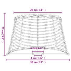 Vidaxl Stínidlo lampy bílé Ø 38 x 23 cm proutěné