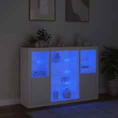 Greatstore Příborníky s LED osvětlením 3 ks bílé kompozitní dřevo