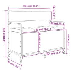 Greatstore Úložná lavice kouřový dub 85,5 x 42 x 73,5 cm kompozitní dřevo