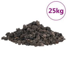 Vidaxl Sopečné kameny 25 kg černé 1–2 cm