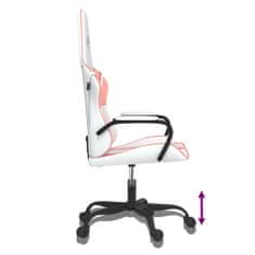 Vidaxl Herní židle bílá a růžová umělá kůže