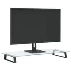 Greatstore Stojan na monitor černý 80 x 35 x 8 cm tvrzené sklo a kov