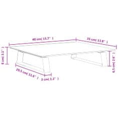 Vidaxl Stojan na monitor černý 40 x 35 x 8 cm tvrzené sklo a kov