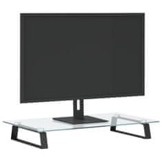 Greatstore Stojan na monitor černý 60 x 35 x 8 cm tvrzené sklo a kov