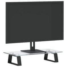 Vidaxl Stojan na monitor černý 40 x 20 x 8 cm tvrzené sklo a kov