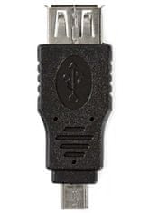 Nedis redukce USB 2.0/ zástrčka USB micro B - zásuvka USB A/ černý/ blistr