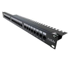 XtendLan Patch panel 19", 24 portů, C5E, vyvazovací úchytky, 2xAu