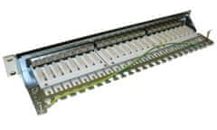 XtendLan Patch panel 19", 24 portů CAT6A, stíněný, celokovový kryt