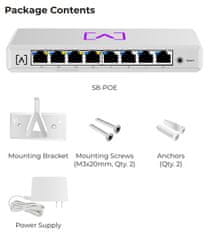 ALTA Switch 8 POE - 8x Gbit RJ45, 4x PoE 802.3at (PoE budget 60W)