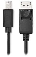 Nedis kabel mini DisplayPort/DisplayPort 1.2/ zástrčka mini DisplayPort - zástrčka DisplayPort/ 4K/ černý/ bulk/ 1m