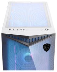 MSI skříň MPG GUNGNIR 300R AIRFLOW WHITE/ bez zdroje/ bílý/ levé temperované sklo/ 4x 120 mm A-RGB fan/ 1x USB-C/ 2x USB