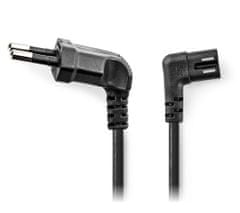 Nedis napájecí kabel pro adaptéry/ Euro zástrčka - konektor IEC-320-C7/ úhlový-úhlový/ dvoulinka/ černý/ bulk/ 5m