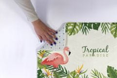 tulup.cz Koberec do koupelny Flamingo ptáci 90x60 cm Bílá a šedá