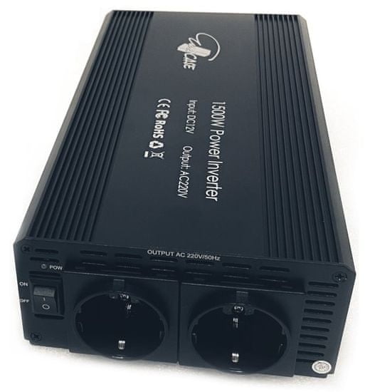 Eurocase měnič napětí AC/DC 12V/230V/ 1500W/ 2x zásuvka