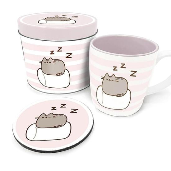 Pusheen: Dárkový set v plechovce (hrnek + podtácek)