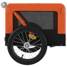 Petromila Vozík za kolo pro psa oranžový a černý oxfordská tkanina/železo