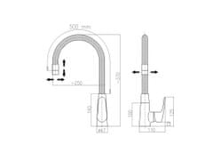 HUKA Tallinna TL719/10CM dřezová baterie s flexibilním ramínkem