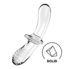 Satisfyer Satisfyer Double Crystal (Clear), oboustranné skleněné dildo