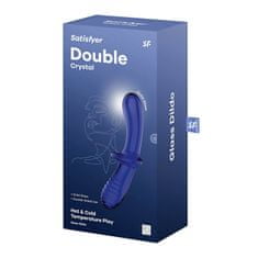 Satisfyer Satisfyer Double Crystal (Blue), oboustranné skleněné dildo