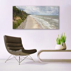 tulup.cz Obraz na skle Pláž Moře Strom Příroda 140x70 cm 4 Přívěsky