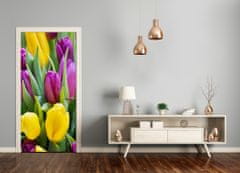 tulup.cz Samolepící fototapeta na dveře barevné tulipány 85x205 cm