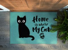 tulup.cz Rohožka před dveře Home is where my cat is 90x60 cm