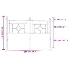 Vidaxl Kovové čelo postele černé 160 cm