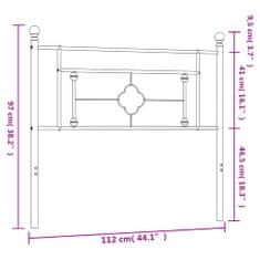 Vidaxl Kovové čelo postele černé 107 cm