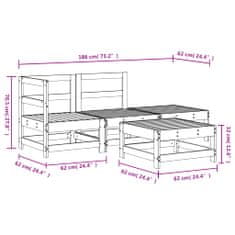 Vidaxl 4dílná zahradní sedací souprava impregnovaná borovice