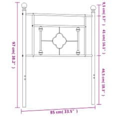 Vidaxl Kovové čelo postele černé 80 cm