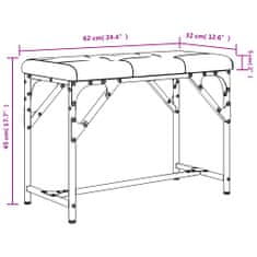 Vidaxl Jídelní lavice černá 62 x 32 x 45 cm ocel a umělá kůže