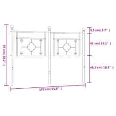 Greatstore Kovové čelo postele bílé 135 cm