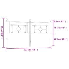 Vidaxl Kovové čelo postele černé 180 cm