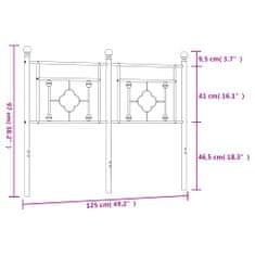 Vidaxl Kovové čelo postele bílé 120 cm