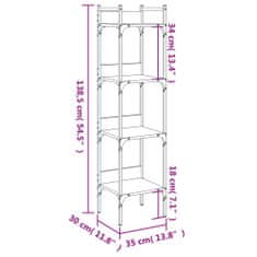 Greatstore Knihovna se 4 policemi hnědý dub 35 x 30 x 138,5 cm kompozit