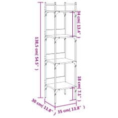 Vidaxl Knihovna se 4 policemi dub sonoma 35 x 30 x 138,5 cm kompozit