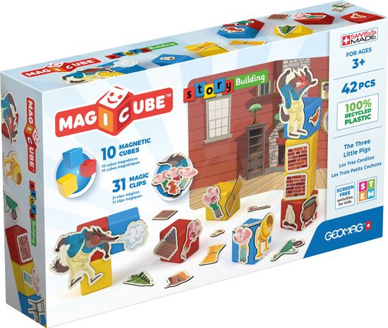 Geomag Magnetické kostky Magicube Tři malá prasátka