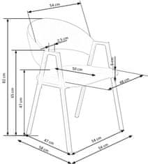 Halmar Jídelní židle K473 šedá