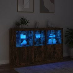 Vidaxl Příborník s LED osvětlením kouřový dub 162 x 37 x 100 cm