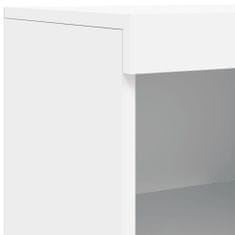 Vidaxl Příborník s LED osvětlením bílý 202 x 37 x 100 cm