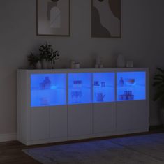 Vidaxl Příborník s LED osvětlením bílý 202 x 37 x 100 cm